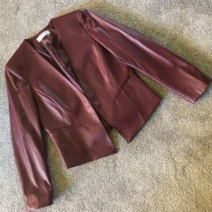 🎉HP🎉 20% off - Tahari Collarless Faux Leather Jacket